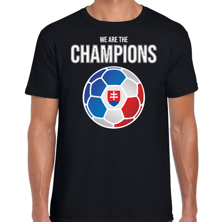 Slowakije EK/ WK supporter t-shirt we are the champions met Slowaakse voetbal zwart heren