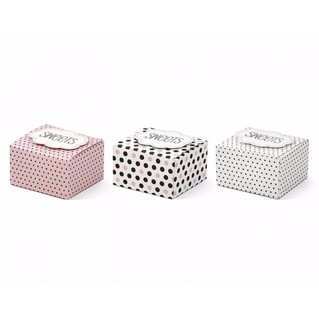 Bonbons and sweets giftboxes with dots 6 pcs