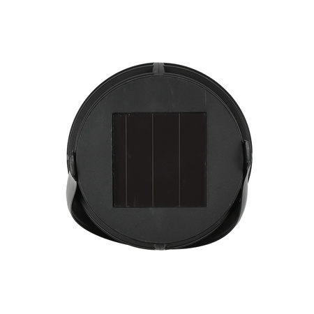 Solar lantaarn tuinlamp - zwart - LED flame effect - oplaadbaar - D9 x H10,8 cm