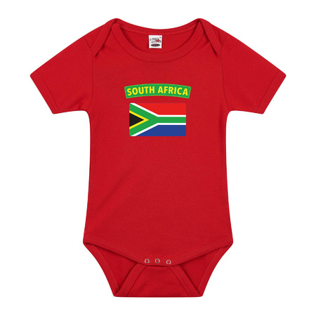 South-Africa romper met vlag Zuid-Afrika rood voor babys