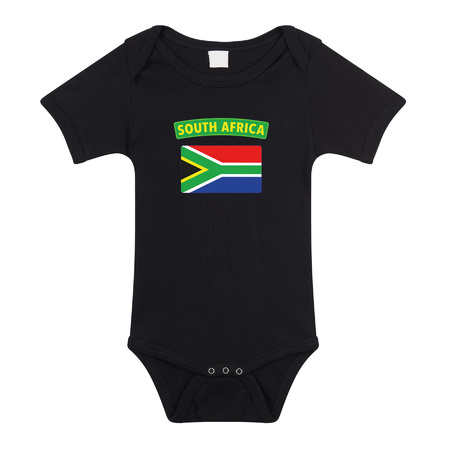 South-Africa present romper with flag black for babys
