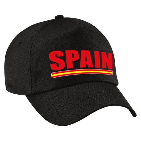 Spain supporter pet  / cap Spanje zwart volwassenen