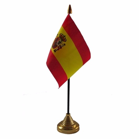 Spain table flag 10 x 15 cm with base