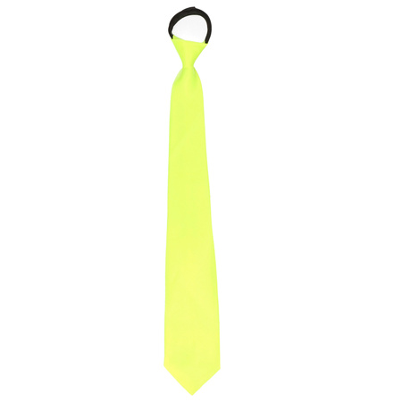Party carnaval set - hat and tie - fluor yellow - for adults