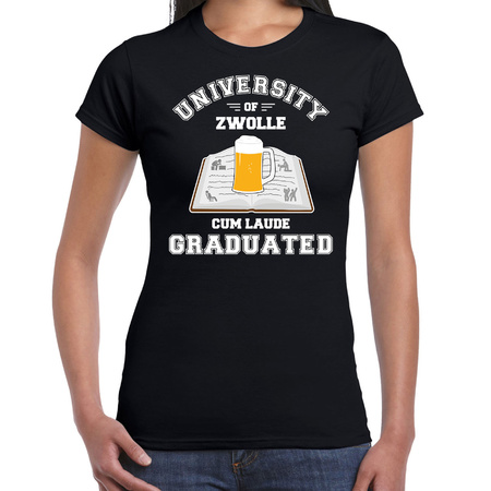 Graduated t-shirt university of Zwolle black for women