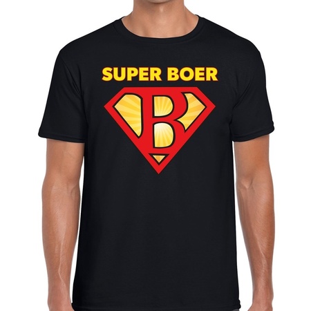 Super boer festival t-shirt zwart heren