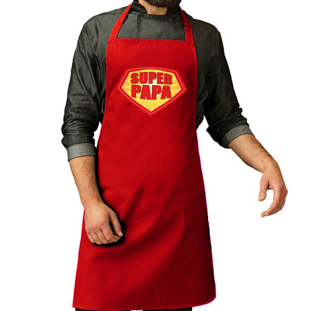 Super papa apron red for men