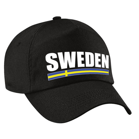 Sweden supporter pet  / cap Zweden zwart kinderen