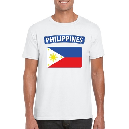 T-shirt met Filipijnse vlag wit heren
