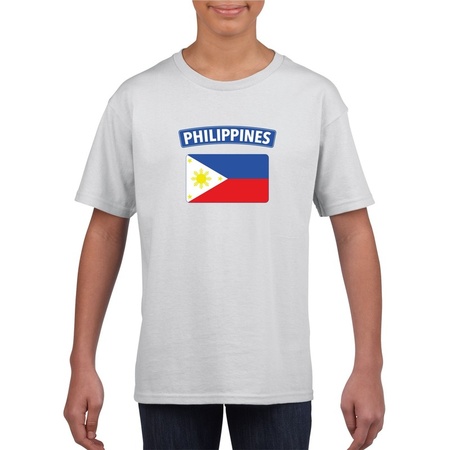 T-shirt met Filipijnse vlag wit kinderen