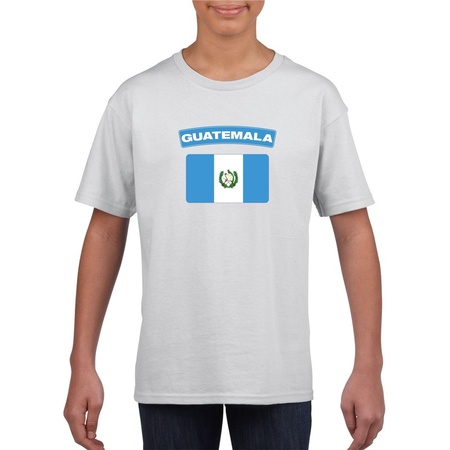 T-shirt met Guatemalaanse vlag wit kinderen