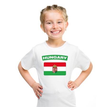 Hungary flag t-shirt white children