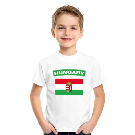 T-shirt met Hongaarse vlag wit kinderen