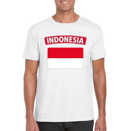 Indonesia flag t-shirt white men