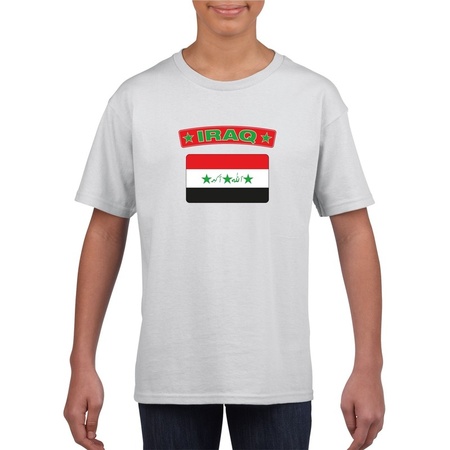 T-shirt met Irakese vlag wit kinderen
