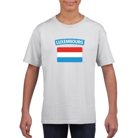 T-shirt met Luxemburgse vlag wit kinderen
