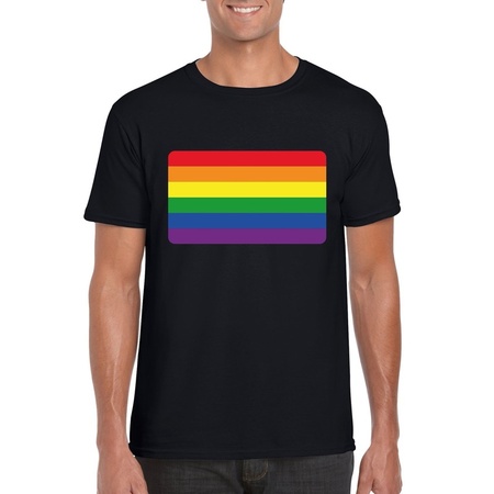Rainbow flag t-shirt black men