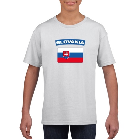 T-shirt met Slowaakse vlag wit kinderen