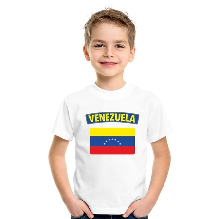 T-shirt met Venezolaanse vlag wit kinderen