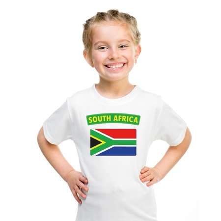 South Africa flag t-shirt white children