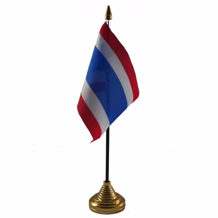 Thailand tafelvlaggetje 10 x 15 cm met standaard