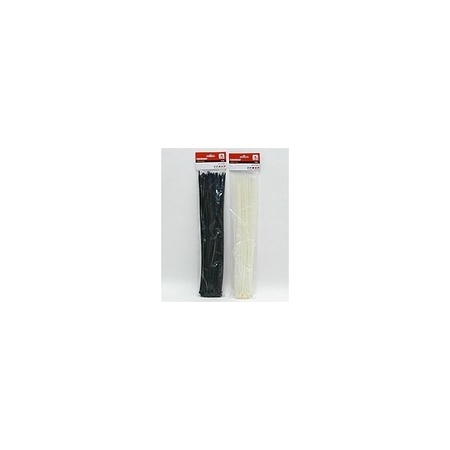 Kabelbinders/tie-wraps pakket zwart 250x stuks in 3 verschillende formaten