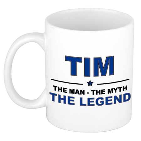 Tim The man, The myth the legend bedankt cadeau mok/beker 300 ml keramiek