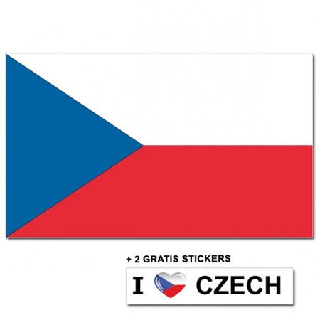 Tsjechische vlag + 2 gratis stickers
