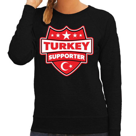 Turkije / Turkey schild supporter sweater zwart voor dames