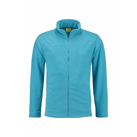 Fleece sweatshirt turquoise met rits voor volwassenen