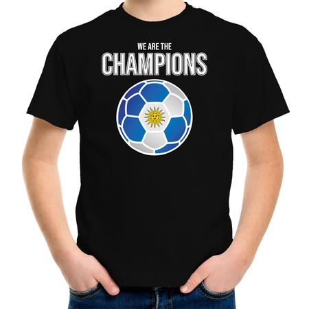 Uruguay supporter t-shirt we are the champions black for children