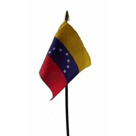 Venezuela tafelvlaggetje 10 x 15 cm met standaard