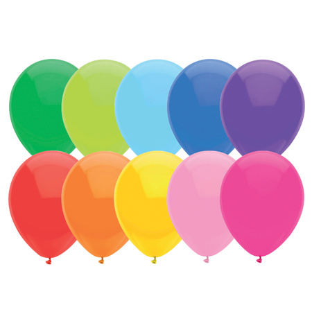 100x Gekleurde latex ballonnen met ballonnenpomp