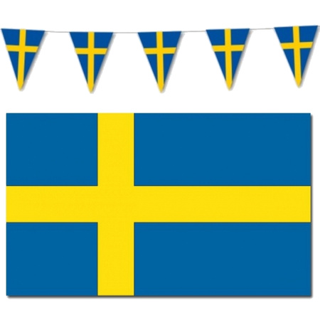 Versiering pakket vlaggen Zweden voor binnen/buiten