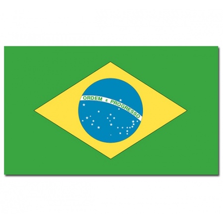 Landen vlaggen versiering set - Brazilie - Vlag 90 x 150 cm en vlaggenlijn 3 meter