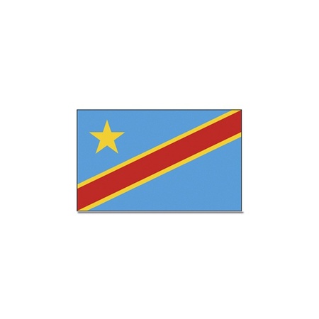 Country flag Congo - 90 x 150 cm - with compact telescoop stick - waveflags for supporters