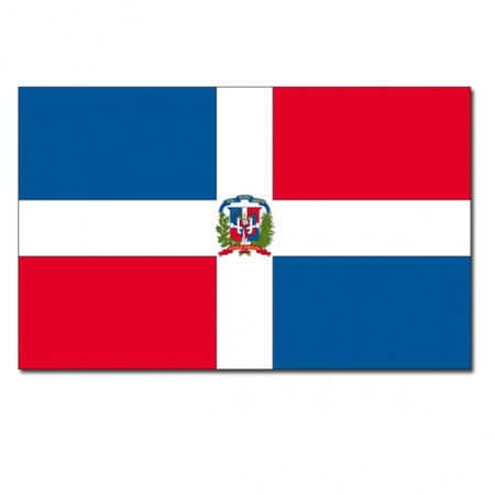 Landen vlag Dominicaanse Republiek - 90 x 150 cm - met compacte draagbare telescoop vlaggenstok