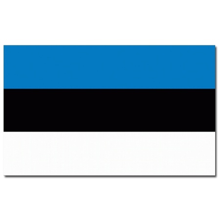 Landen vlag Estland - 90 x 150 cm - met compacte draagbare telescoop vlaggenstok - supporters