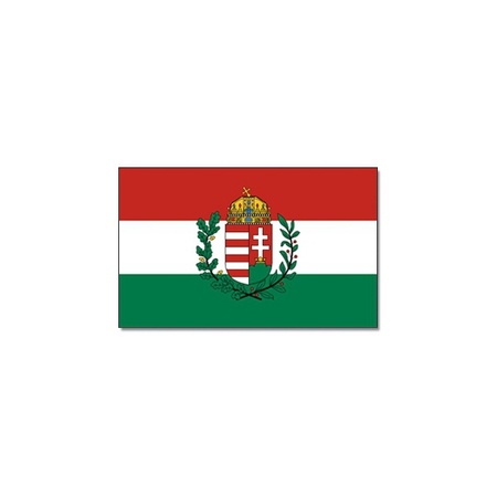 Vlag Hongarije met wapen 90 x 150 cm feestartikelen