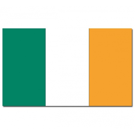 Landen vlag Ierland - 90 x 150 cm - met compacte draagbare telescoop vlaggenstok - supporters