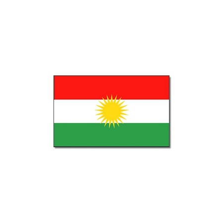 Landen vlag Koerdistan - 90 x 150 cm - met compacte draagbare telescoop vlaggenstok - supporters