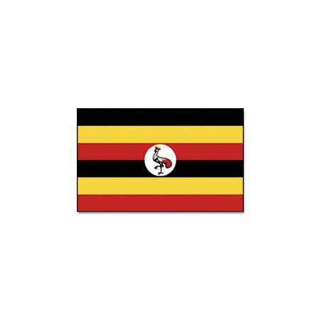 Landen vlag Oeganda - 90 x 150 cm - met compacte draagbare telescoop vlaggenstok - supporters