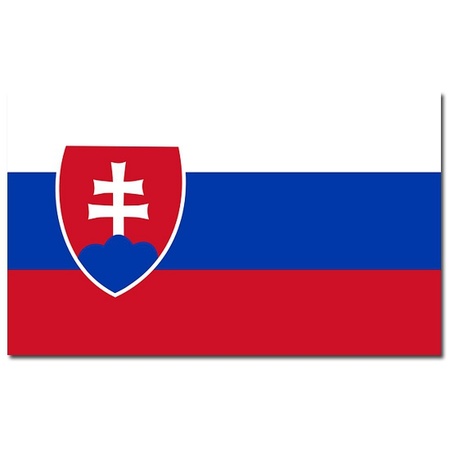 Landen vlag Slowakije - 90 x 150 cm - met compacte draagbare telescoop vlaggenstok - supporters