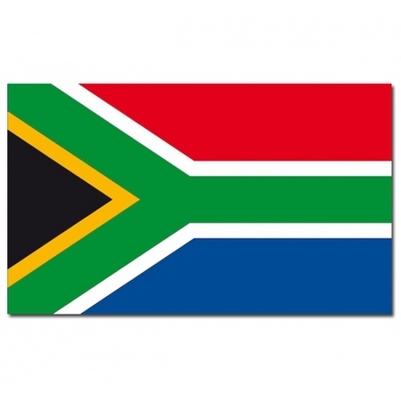 Landen vlag Zuid Afrika - 90 x 150 cm - met compacte draagbare telescoop vlaggenstok - supporters
