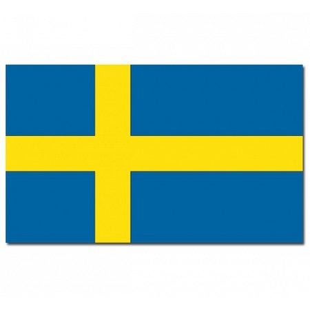 Bellatio Decorations - Vlaggen versiering set - Zweden - Vlag 90 x 150 cm en vlaggenlijn 4 meter  