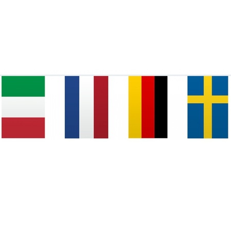 Europese landen vlaggenlijn 10 meter