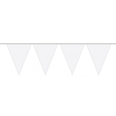 Wit gekleurde vlaggetjes XL meisje 10 meter
