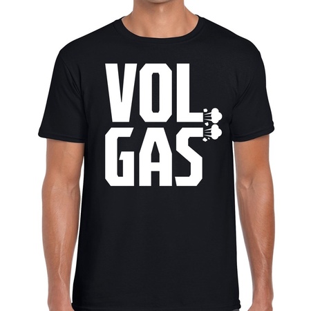 Vol gas festival t-shirt zwart heren