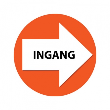 Bewegwijzering Ingang stickers oranje 4 st