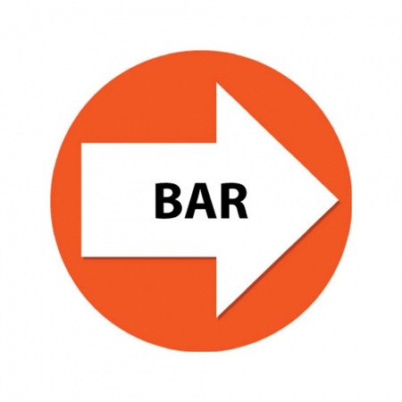 Bewegwijzering Bar stickers 4 st oranje